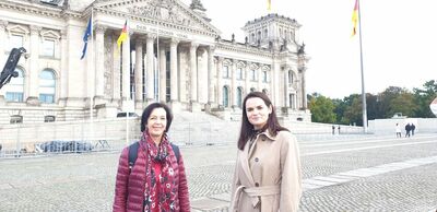 Angelika Glöckner und Swetlana Tichanowskaja in Berlin