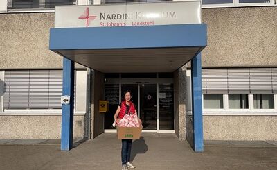 Zu Ostern habe ich Menschen in der Pflege eine kleine Überraschung überbracht, hier im Krankenhaus Landstuhl.