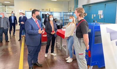 Zusammen mit Bundesarbeitsminister Hubertus Heil bei profine in Pirmasens.