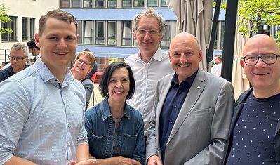 Mit meinen Abgeordnetenkollegen beim Verdi-Empfang.